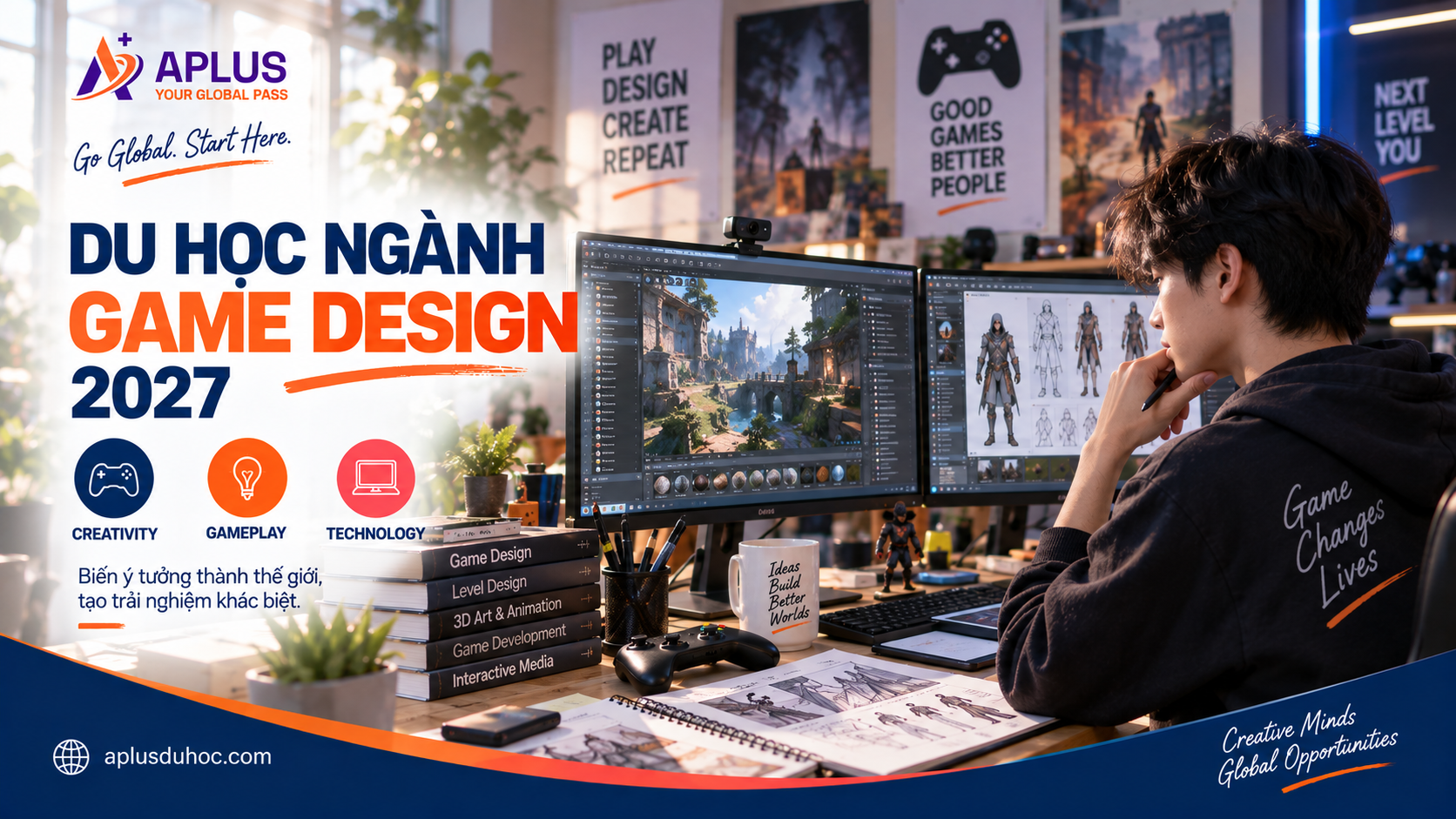 du học ngành Game Design 2027 dành cho học sinh yêu sáng tạo và công nghệ
