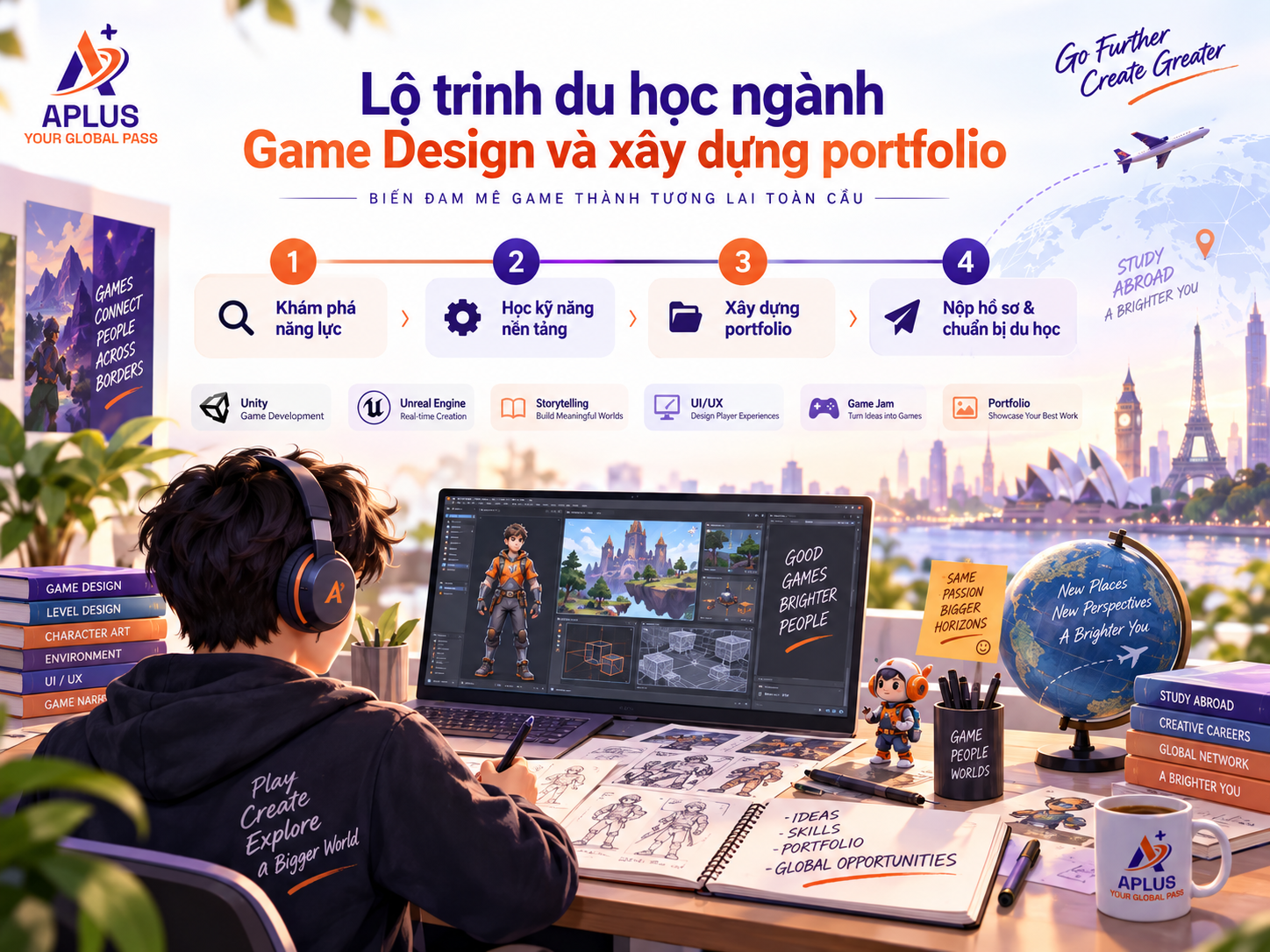 Lộ trình du học ngành Game Design và xây dựng portfolio