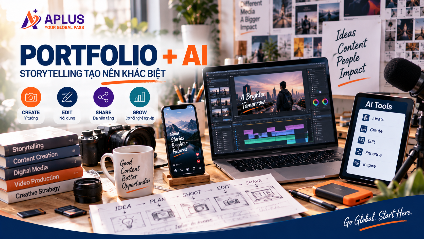 xây dựng Portfolio và ứng dụng AI khi học ngành truyền thông đa phương tiện