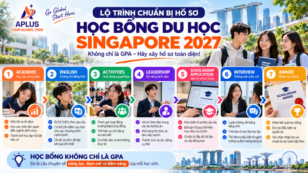 Lộ trình chuẩn bị hồ sơ học bổng du học Singapore