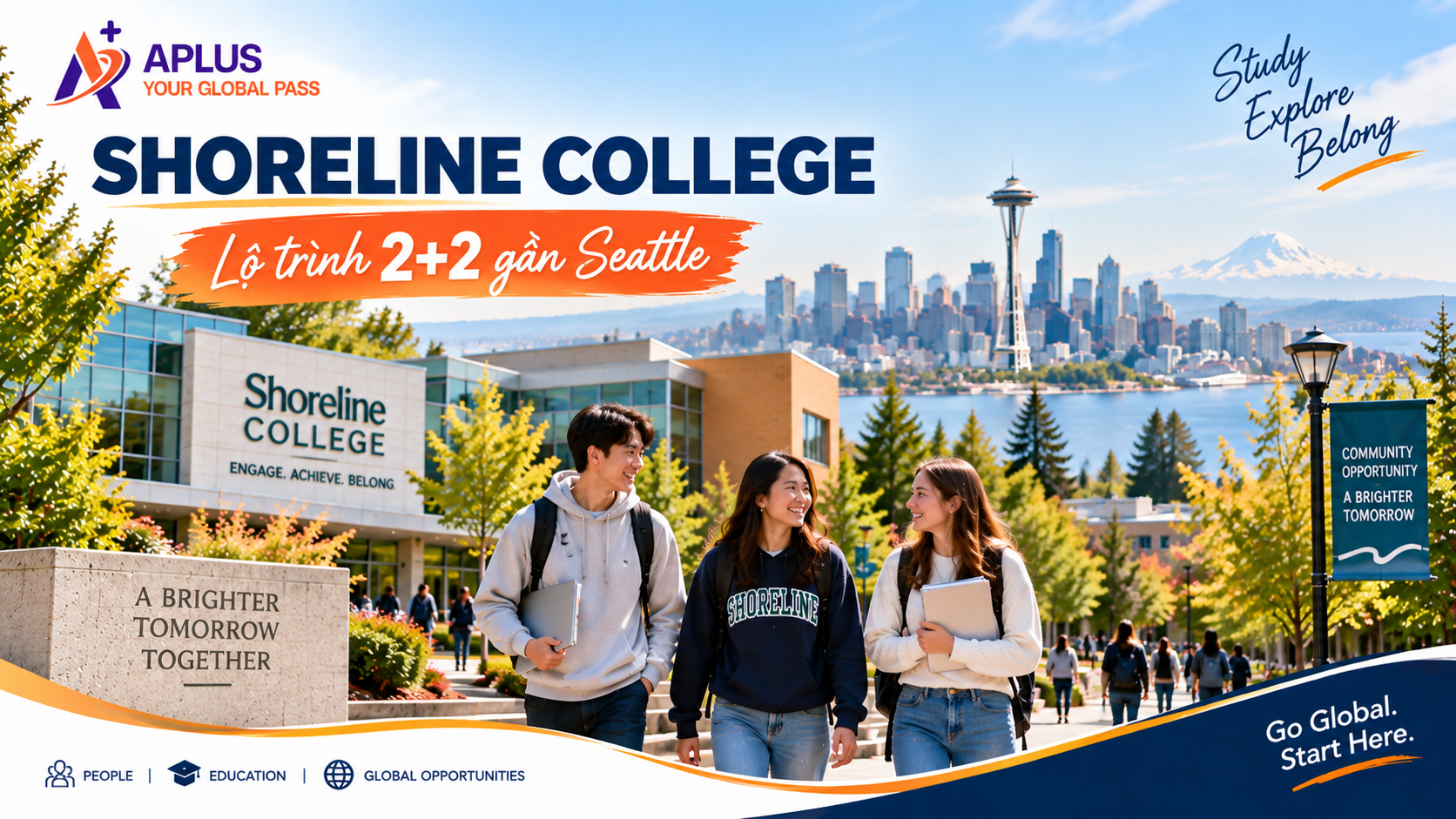 Shoreline College lộ trình cao đẳng cộng đồng 2+2 gần Seattle Mỹ