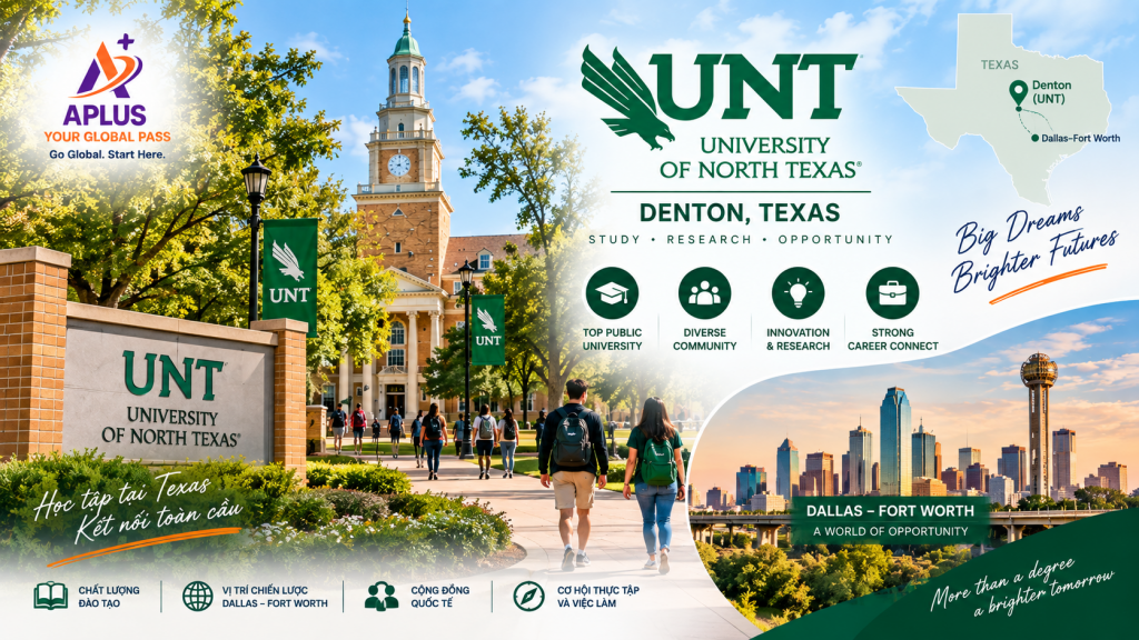 Khuôn viên University of North Texas tại Denton Texas
