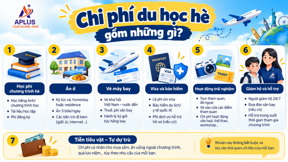 Các khoản chi phí trong một chương trình du học hè trọn gói